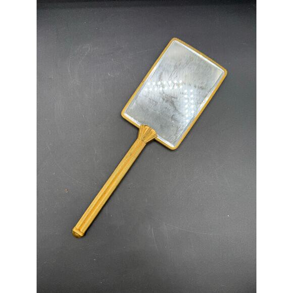 Antique Gold Tone Marie Antoinette Hand Mirror - great condition - Picture 8 of 8